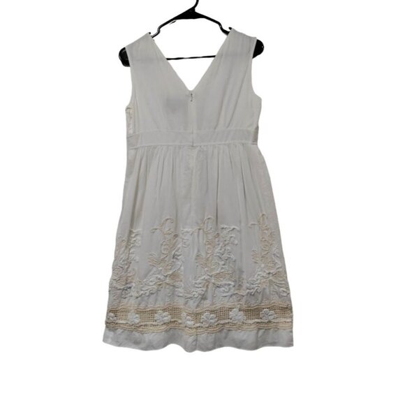 Adrianna Papell White V-Neck Boho Festival Weddinguest Sleeveless Lace Dress 10 - Picture 5 of 10